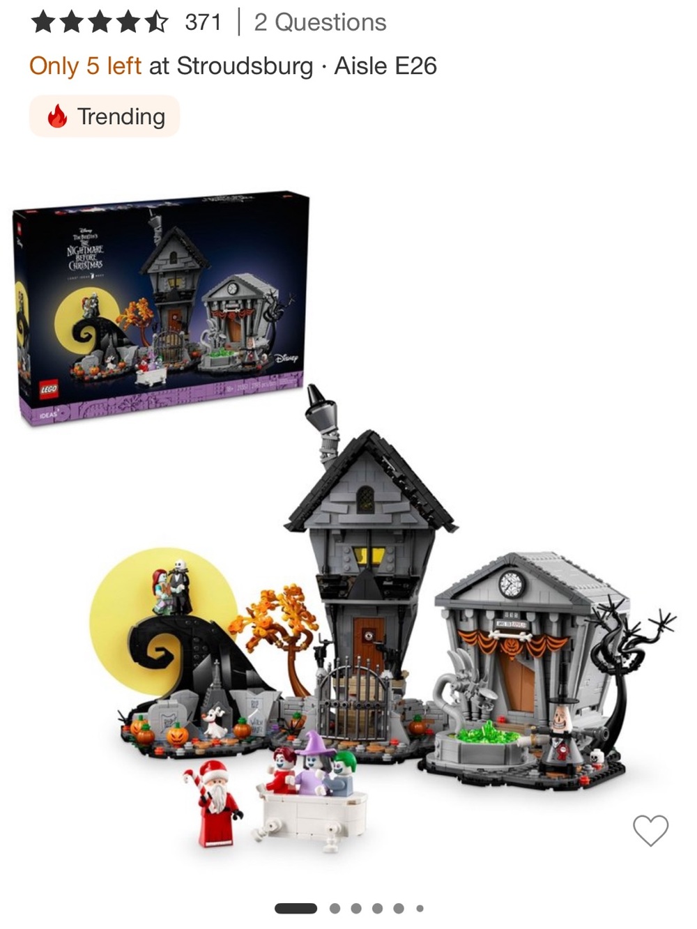 Nwt LEGO The Nightmare Before Christmas Haunted Village Set - Gray/Black/Orange